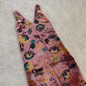 Velvet Floral Print Dress